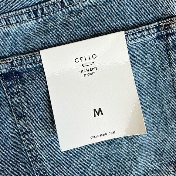 Cello high waist two tone denim jean shorts size medium (NWT) - Picture 9 of 13
